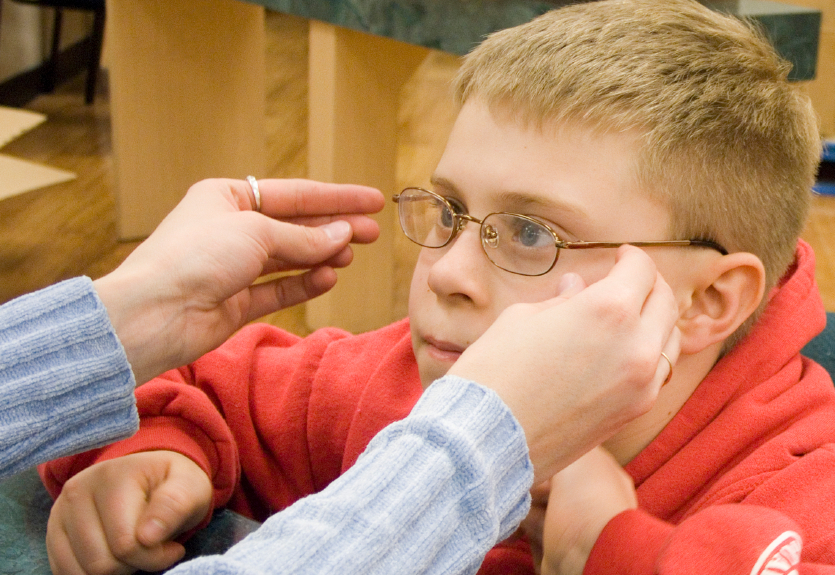 kid fitted for lenses