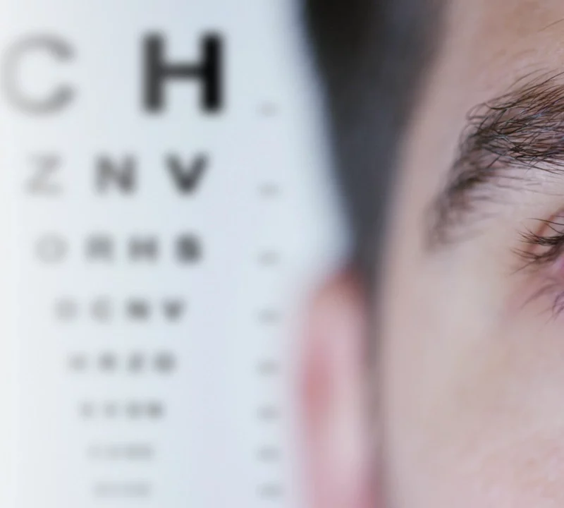 large banner eyes with eye chart