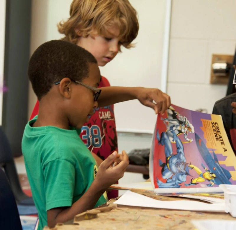 Middle school children in a classroom